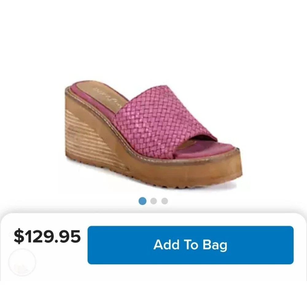 Diba True Stare Down Pink Suede Platform Wedge Sandal 9.5 Boho Beach Coastal